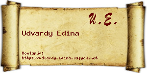 Udvardy Edina névjegykártya